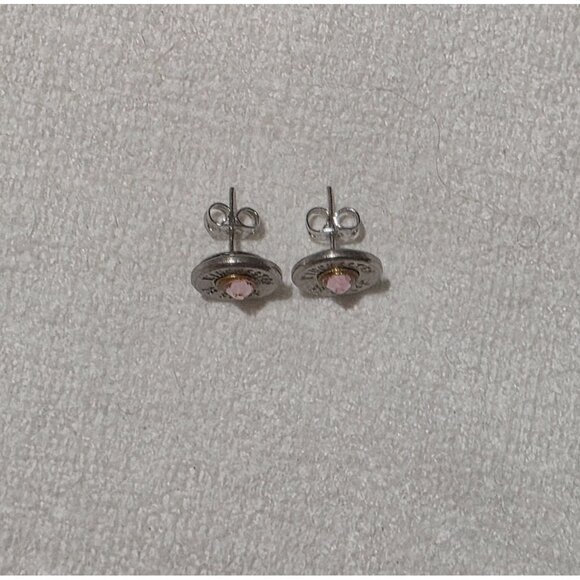 Winchester 38 Special Bullet Stud Earrings Pink Crystal October Birthstone Tourm - Picture 2 of 5